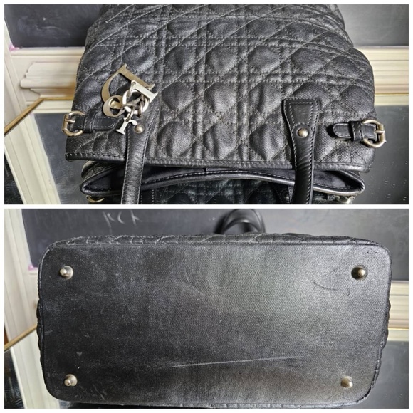 Authentic CHRISTIAN DIOR Cannage Panarea Tote Bag Black - Picture 9 of 13